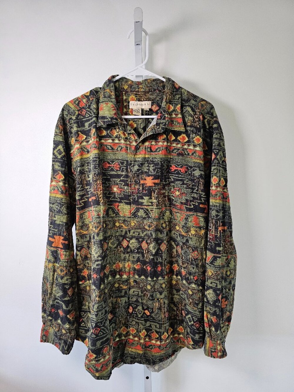 The Territory Ahead Shirt Button Up Aztec Tribal Southwestern Gorpcore Green XL
